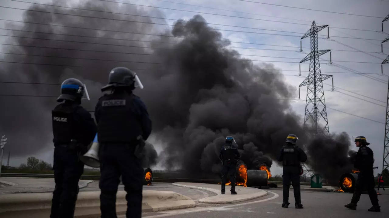 France pension protest - AP