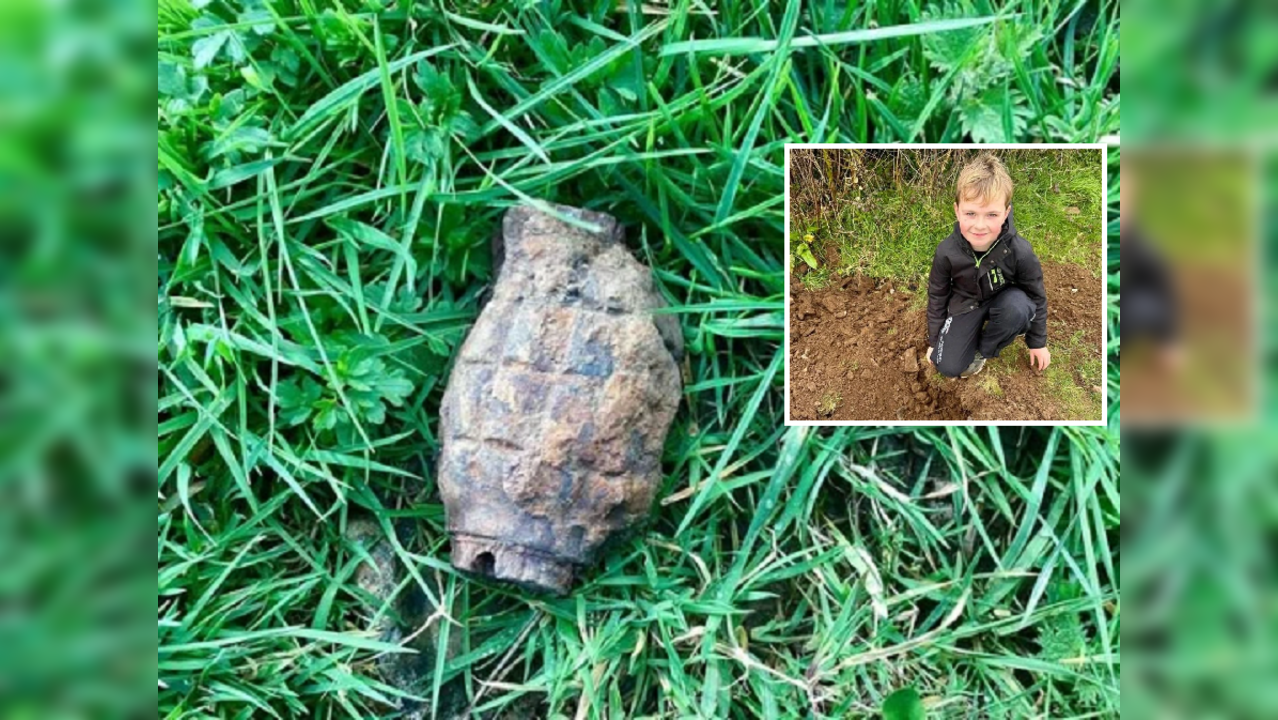 9 year old boy unearths WWII grenade in garden