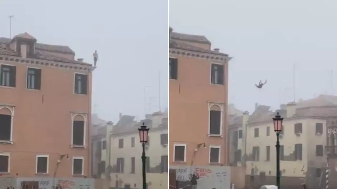 Venice's Mayor Luigi Brugnaro shared the video and called the man an 'idiot'