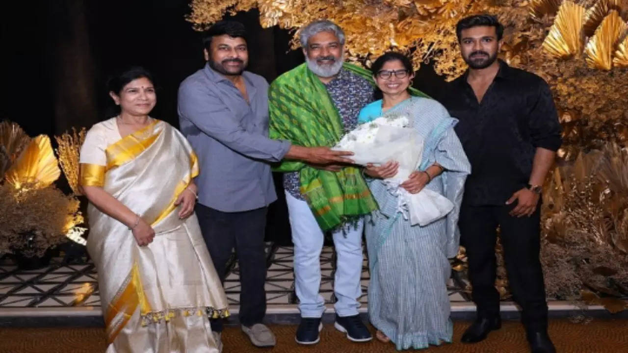 Chiranjeevi honours SS Rajamouli and MM Keeravani for RRR's Oscar win