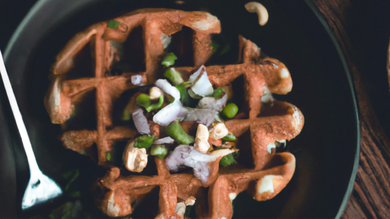 Cashew, Cheese and Spring Onions Waffle