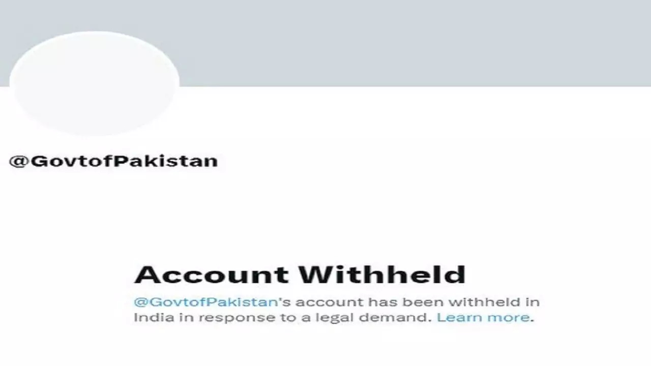 Pakistan government's Twitter account withheld in India