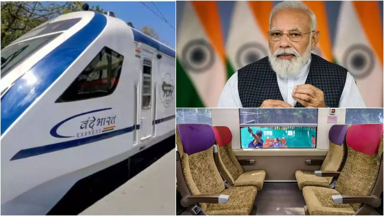 Delhi Bhopal Vande Bharat Express train route PM Modi to flag off 11th semi-high speed train Delhi Bhopal Vande Bharat Express train number timings