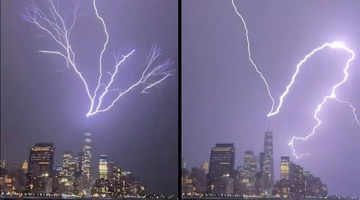 Viral Video: One World Trade Center Lightning Strike Illuminates New York  City Skyline | Viral Videos News, Times Now