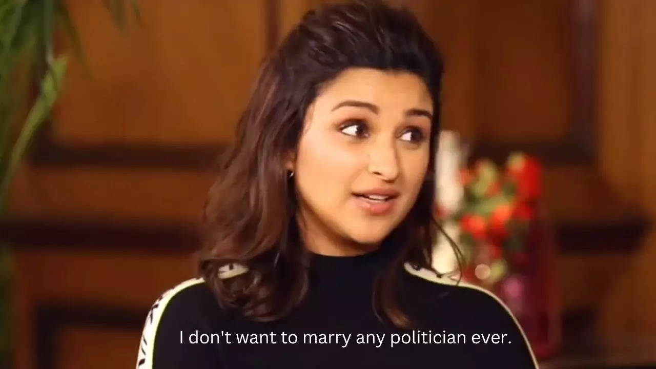 Amid Parineeti Chopra-Raghav Chadha wedding rumours, a resurfaced video shows the actor saying she'd never marry a politician | Screenshot: @iFaridoon/Twitter