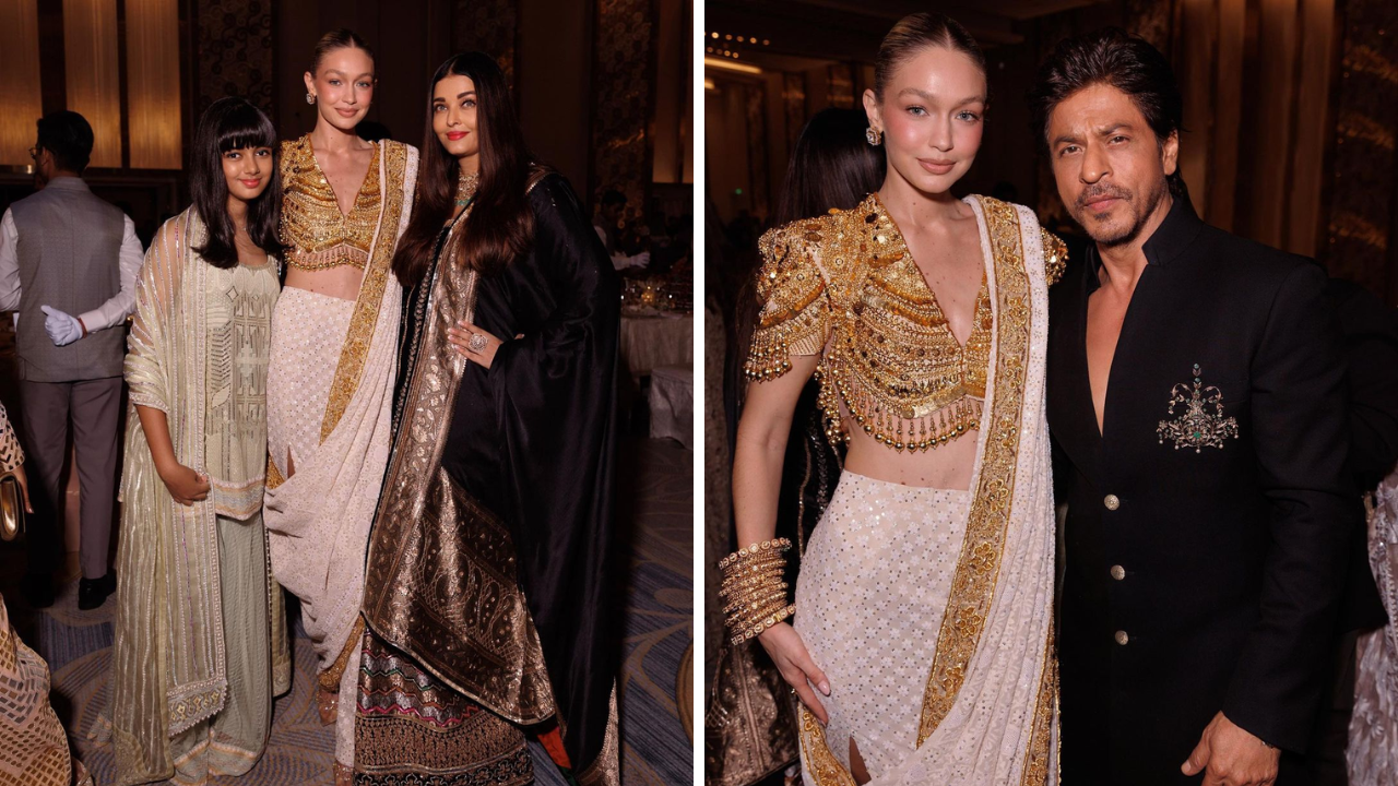 Gigi Hadid Poses With Shah Rukh Khan, Aishwarya Rai At NMACC Gala