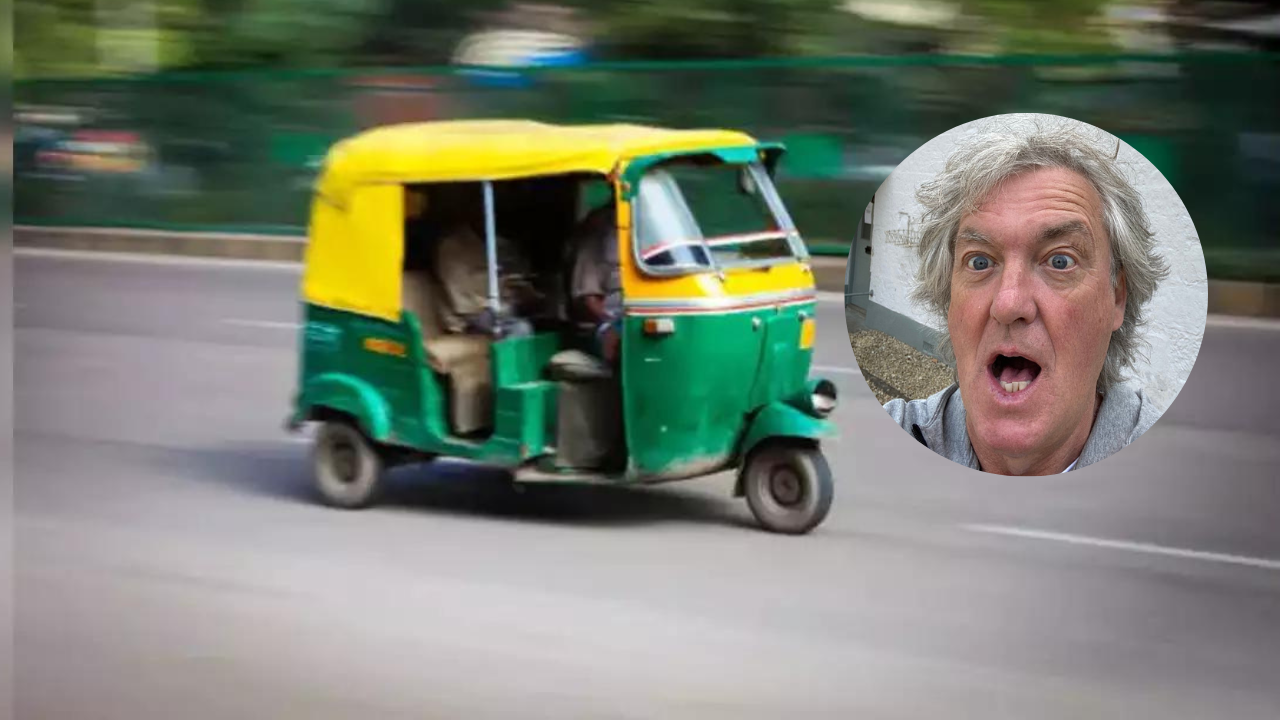 Auto-rickshaw (left) and James May (right)