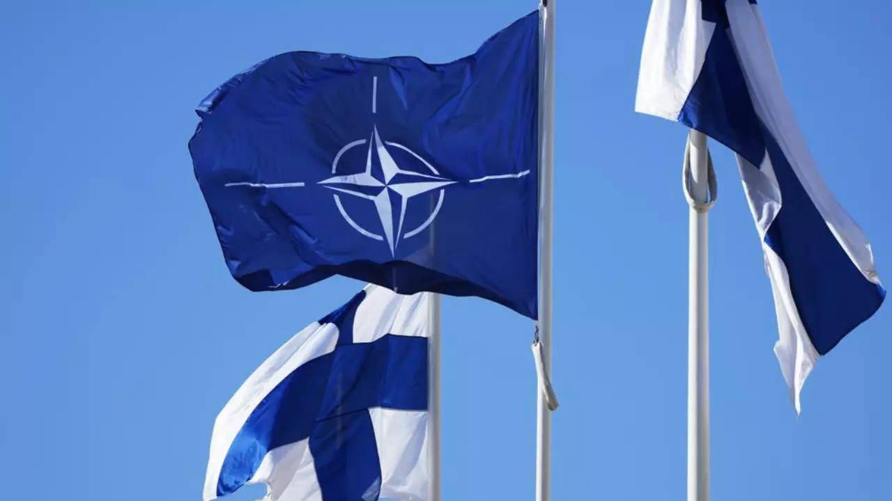 Finland and NATO Flags