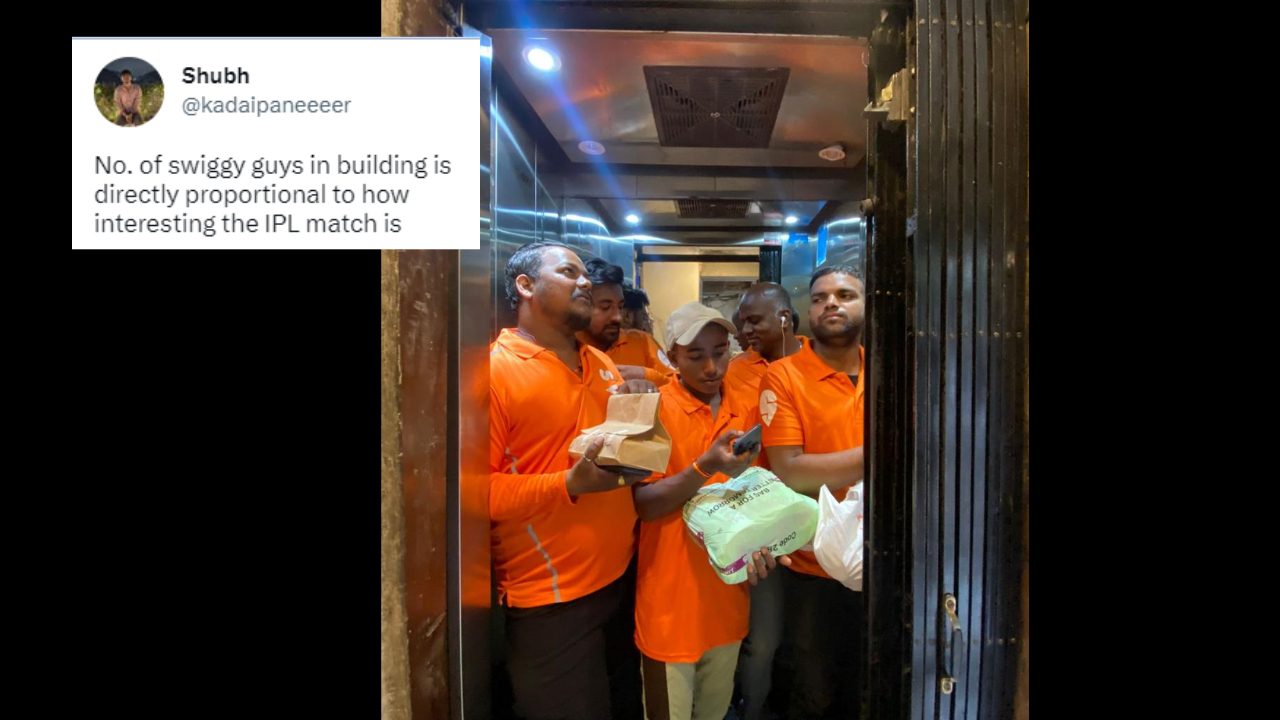 Swiggy delivery guys rush to lift in viral photo