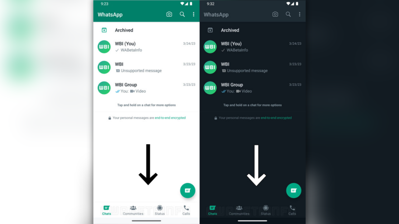 WhatsApp's new UI revamp for Android (Image Credits: WABetaInfo)