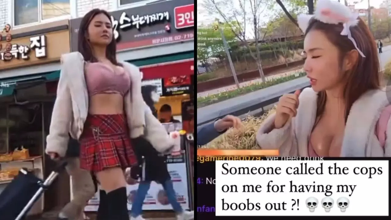 OnlyFans model Cheng Wing, popularly known as Kiaraakitty, was live-streaming in the streets of Seoul, South Korea when she was stopped by the police for apparently 'wearing underwear' in public | Screenshot: @kiaraakitty/Twitter