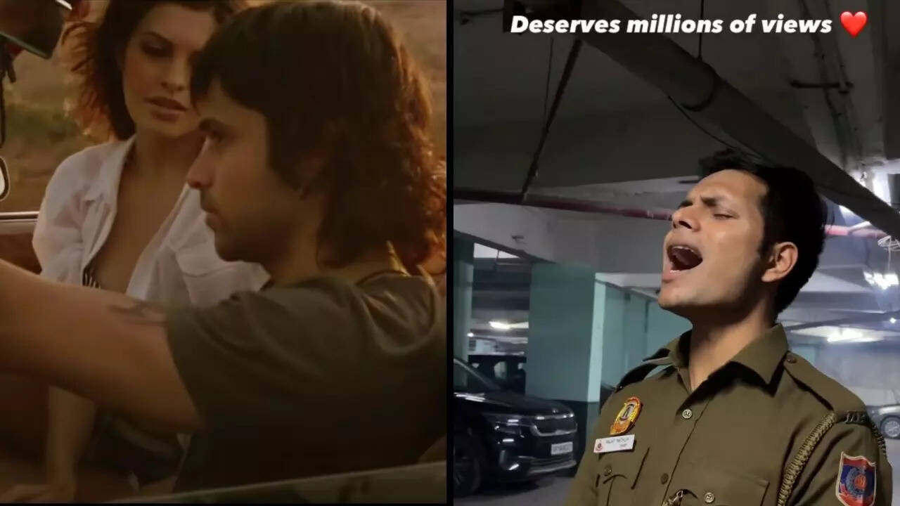 Constable Rajat Rathor, a Delhi Police officer with over 55,000 Instagram followers, was recently seen in a viral video singing 'Dil Sambhal Ja Zara' from Murder 2 | Screenshot: T-series; @musicalchamber/Instagram