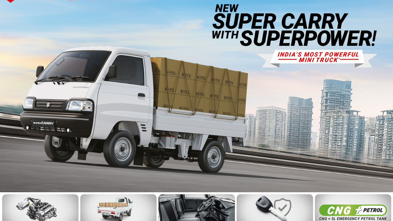 Maruti Suzuki launches New Super Carry Mini Truck with New CNG Cab chassis variant, Prices start from Rs 5.30 lakh