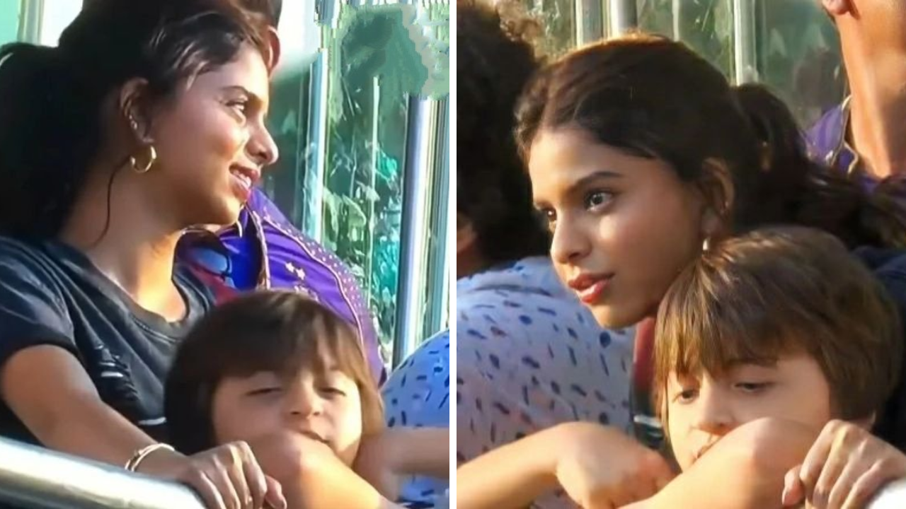 Suhana Khan Just Being A Big Sis To Little AbRam As They Cheer For Shah ...