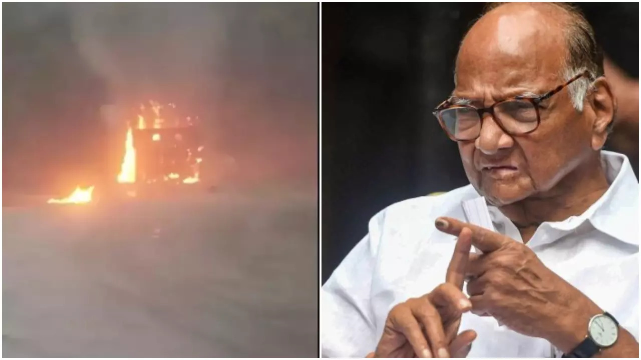 Army Vehicle Caught Fire, Sharad Pawar Meets Gautam Adani