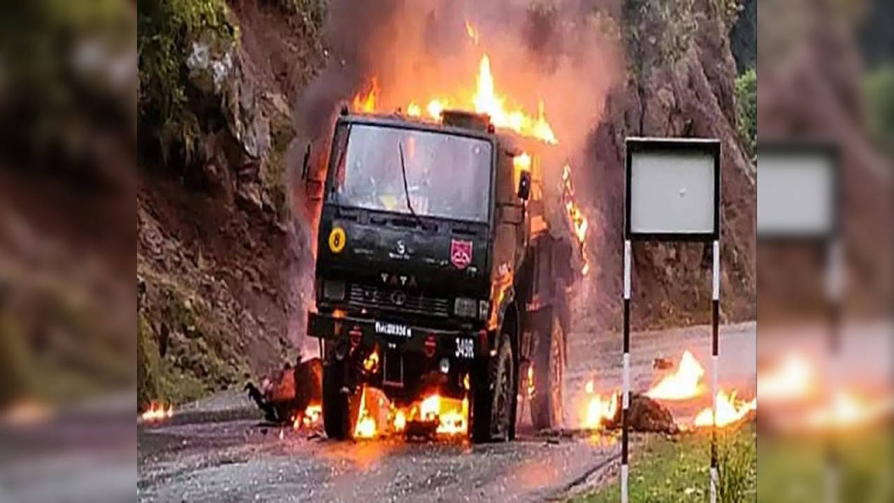 Terrorist attack on army truck