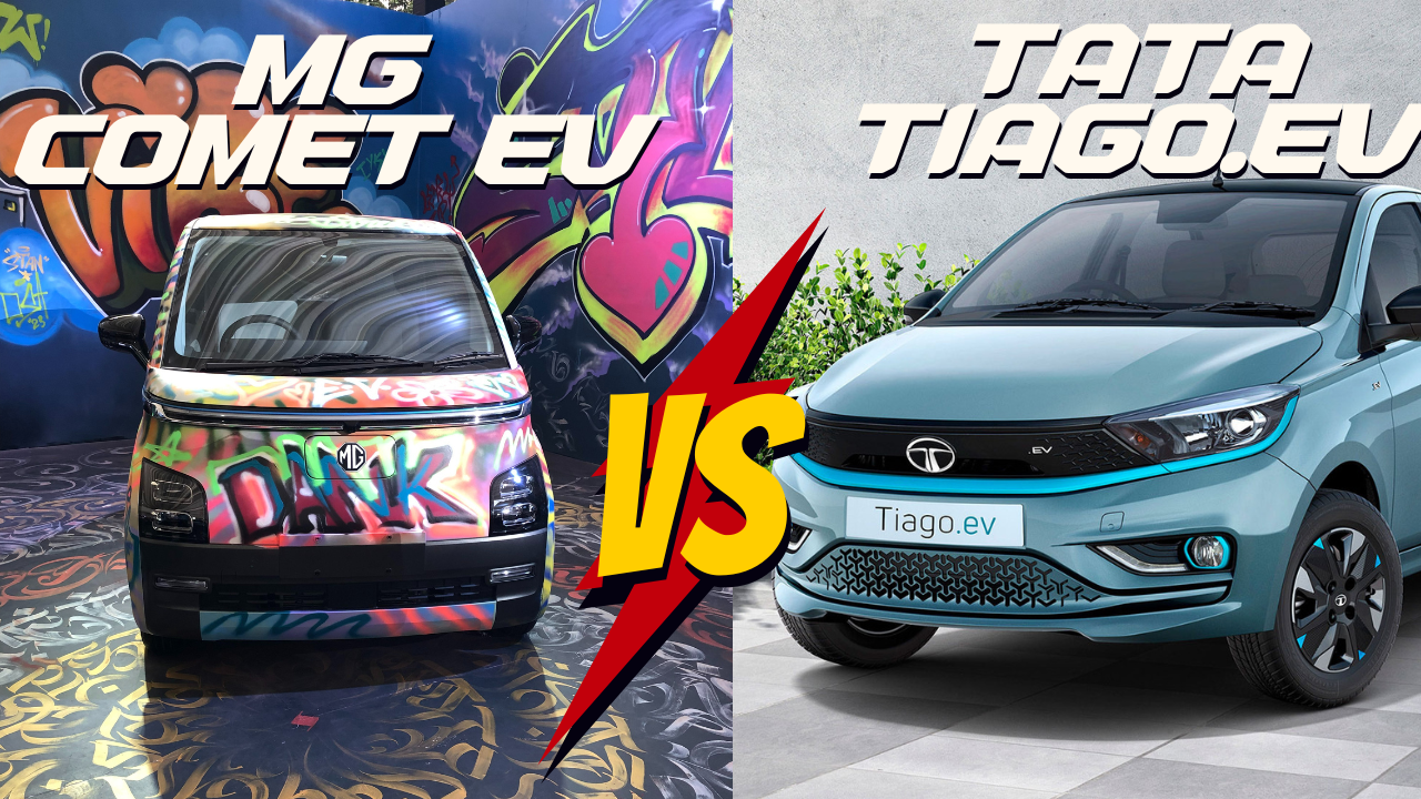 MG Comet vs Tata Tiago.ev: Battery pack, Range, Dimensions, Features etc. Compared