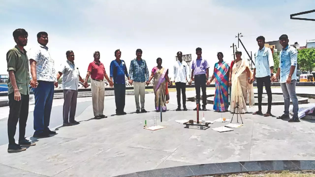 People Observing Zero Shadow Day, File Photo.