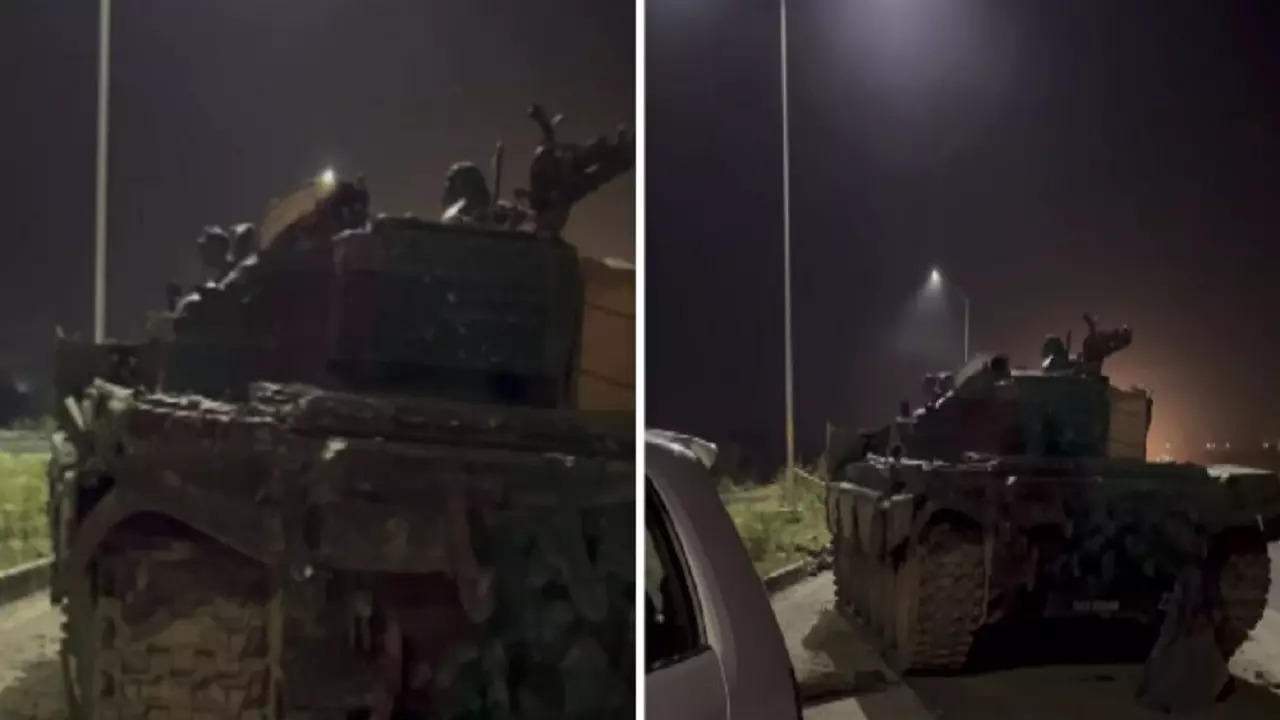 Army tank on KMP expressway