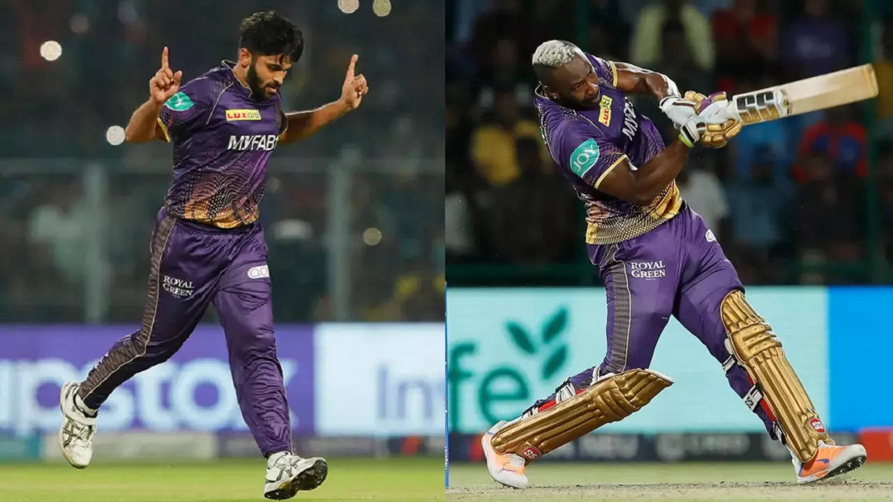 Shardul Thakur Andre Russell KKR vs RCB IPL 2023.