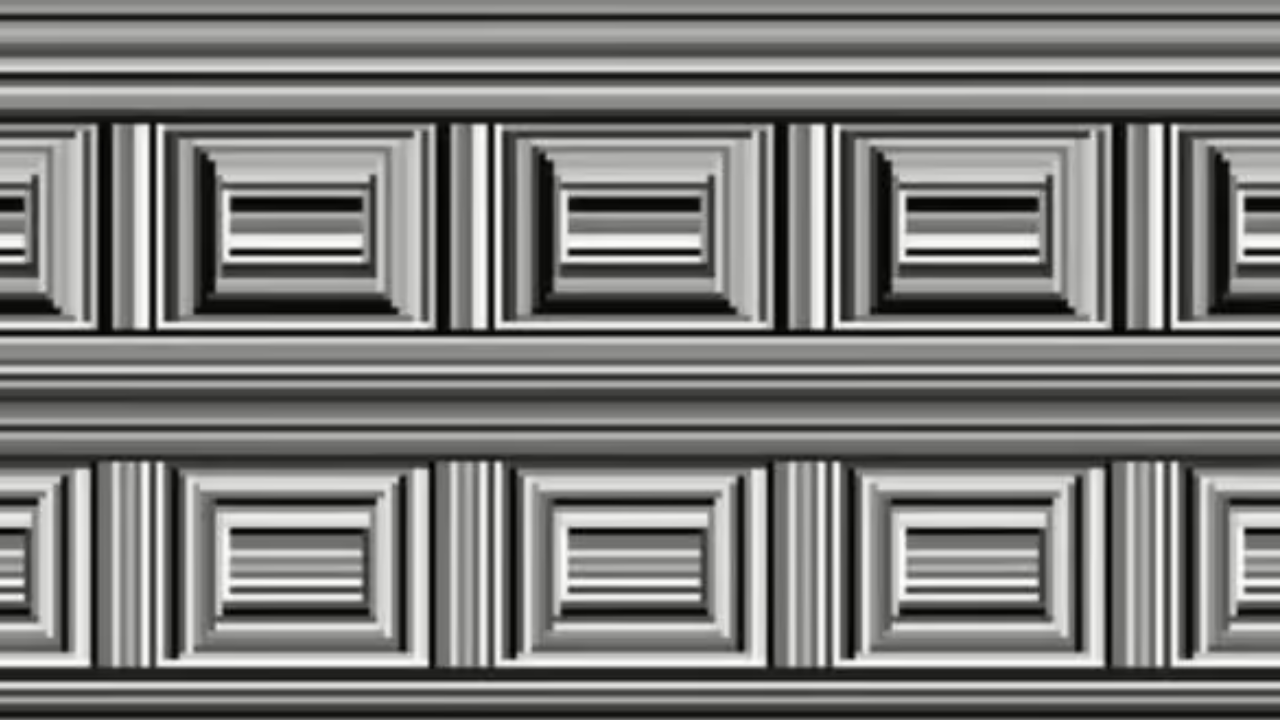 Optical illusion of squares and circles