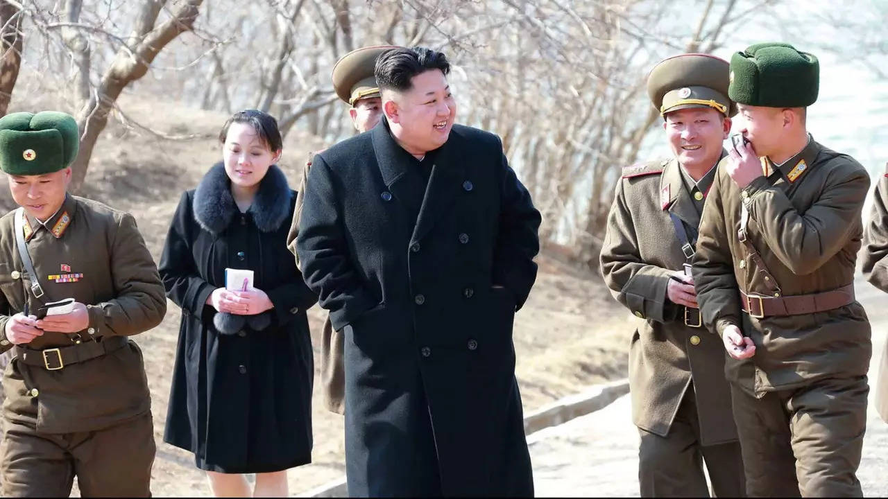 North Korean leader Kim Jong-un with his sister Kim Yo-jong