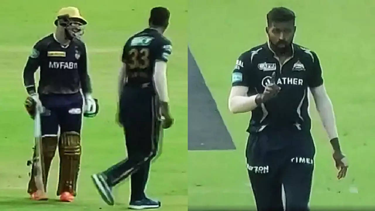 Hardik Pandya warns Gurbaz IPL 2023 KKR vs GT Viral Video.