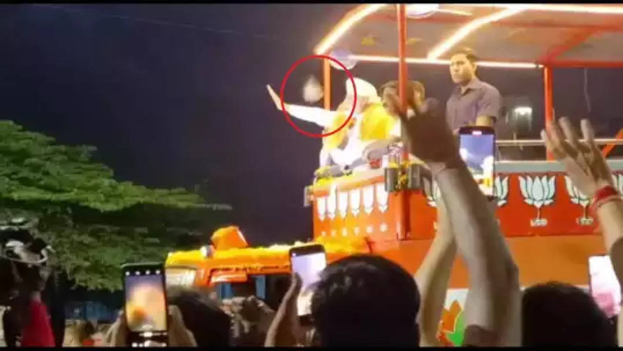 BJP Worker Threw Phone At PM Modi's Vehicle In Excitement