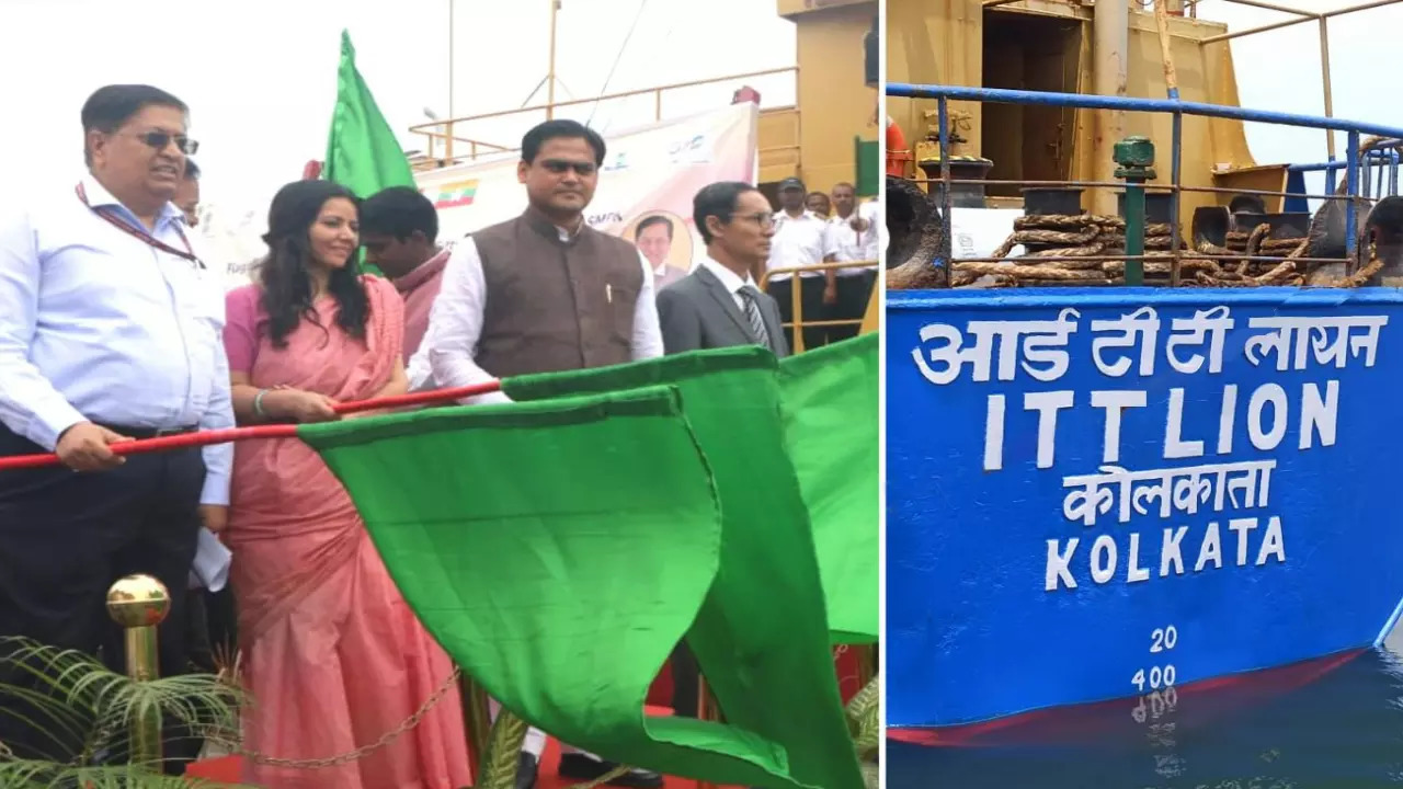 1st Cargo ship from Kolkata to Sittwe flagged off today